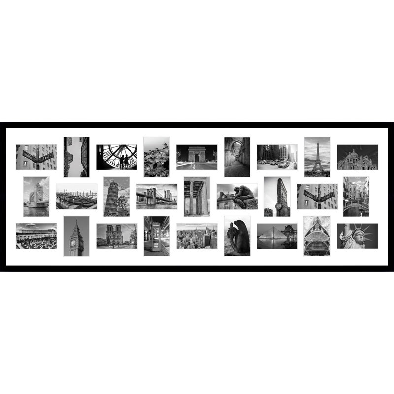 Koloski Wood Picture Frame with Mat, Black