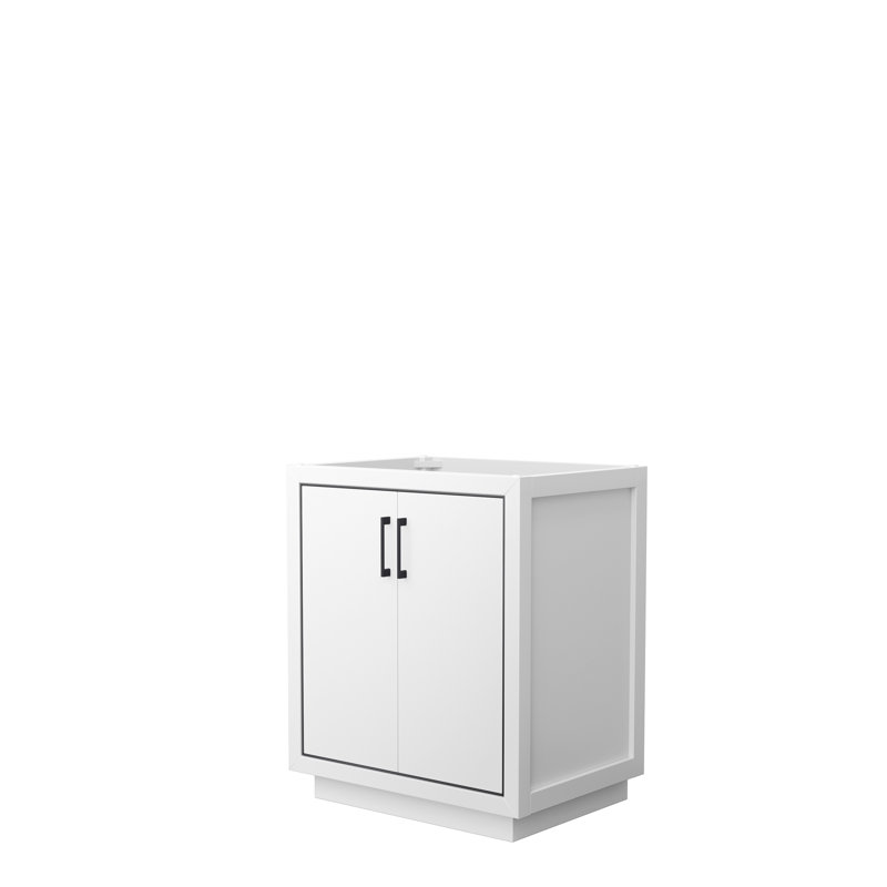 Base de meuble-lavabo double 30 po Icon, Blanc / noir mat