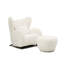 Fauteuil moderne blanc assorti, à oreilles pour décorateur de salon, assise confortable à dossier haut, revêtement facile à nettoyer 2p et coin lecture idéal dans l'espace, structure robuste