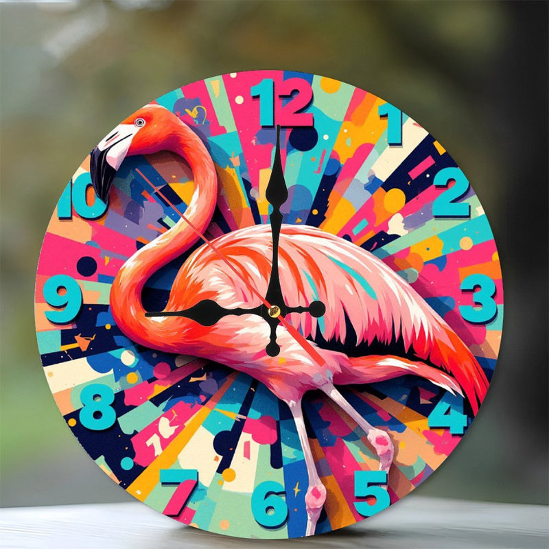 Horloge flamant rose