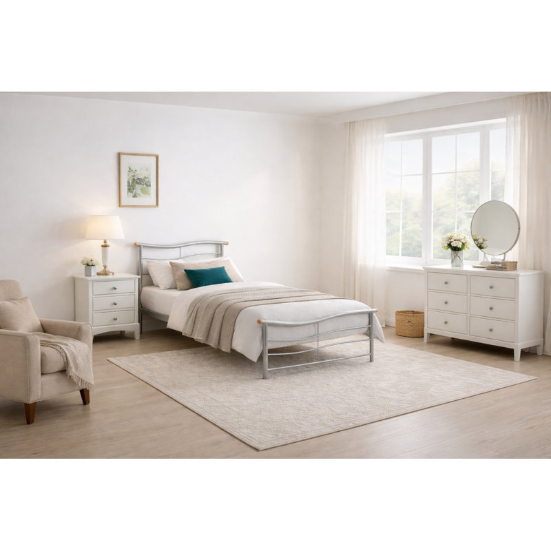 UK Double - DE 135 X 190 Cm Metal Bed, Single (3')