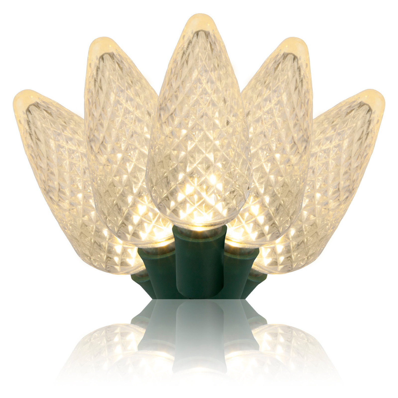 C9 LED Christmas String Light, Warm White, 17' L, 25