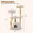 49'' Tall Wooden Cat Tree Solid Wood Cat Tower w/ Jute Scratching Posts