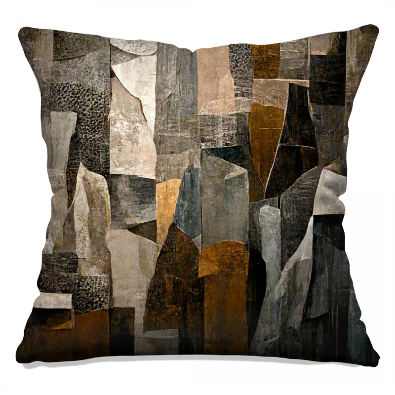 Coussin décoratif abstrait, coussins double face Art, 26 po x 26 po