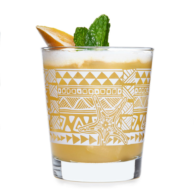 Tiki Libbey Rocks Glass, White
