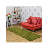 Tapis écologiques en soie nouée à la main à la main - Vert | Conception solide | Tapis de salon, chambre à coucher