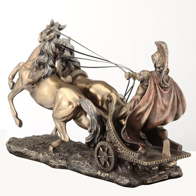 11.02 in L Roman Chariot Poly Resin
