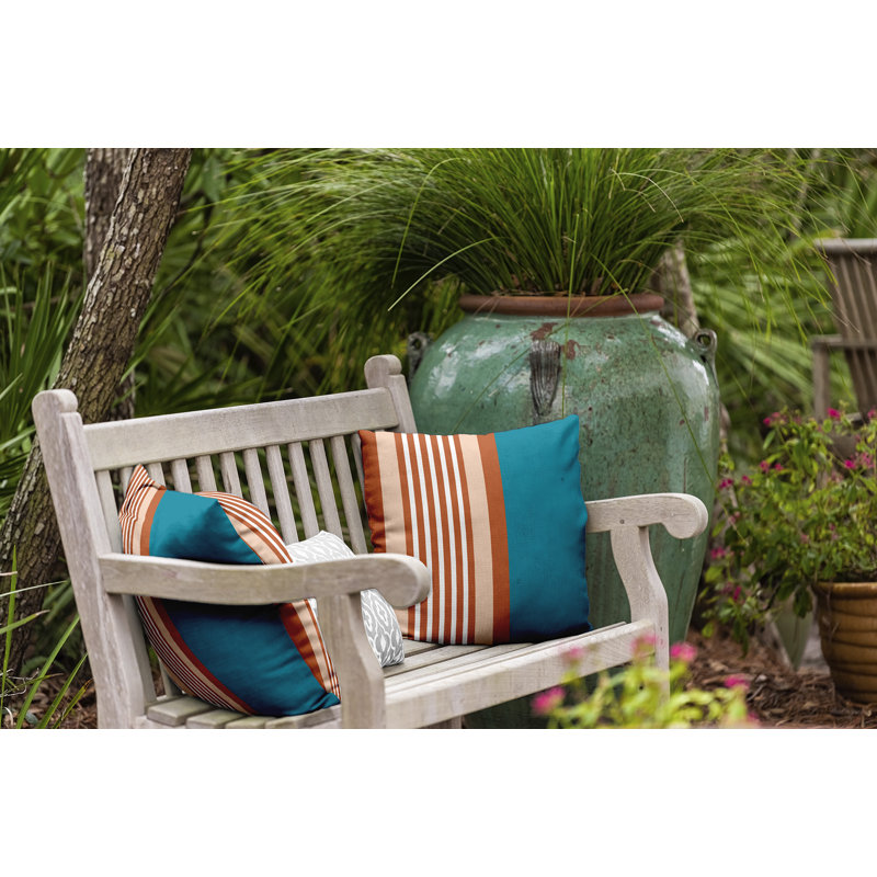 Housse de coussin d'extérieur carré Sail, Sun & Fun, 16 po x 16 po, Sarcelle / orange