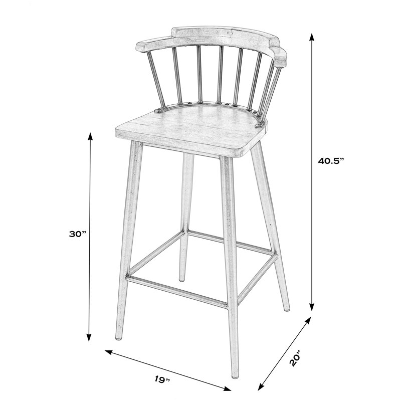 Ione Counter Stool with Metal Frame