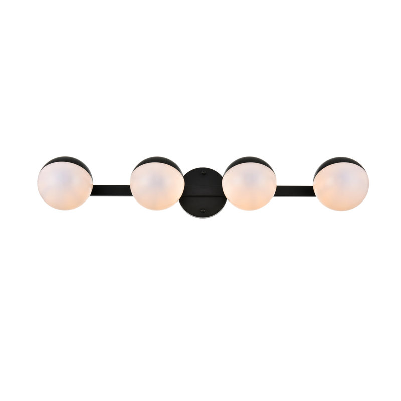 Éclairage pour meuble-lavabo à intensité variable Caniesha, Noir, Deux lumières, H 5 po x l 13 po x P 13 po