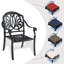 Chaise de salle à manger d'extérieur empilable avec coussin Aravind