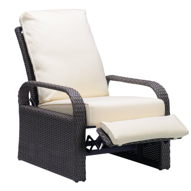 Luecke Outdoor Lounge Chair, Beige, Gray