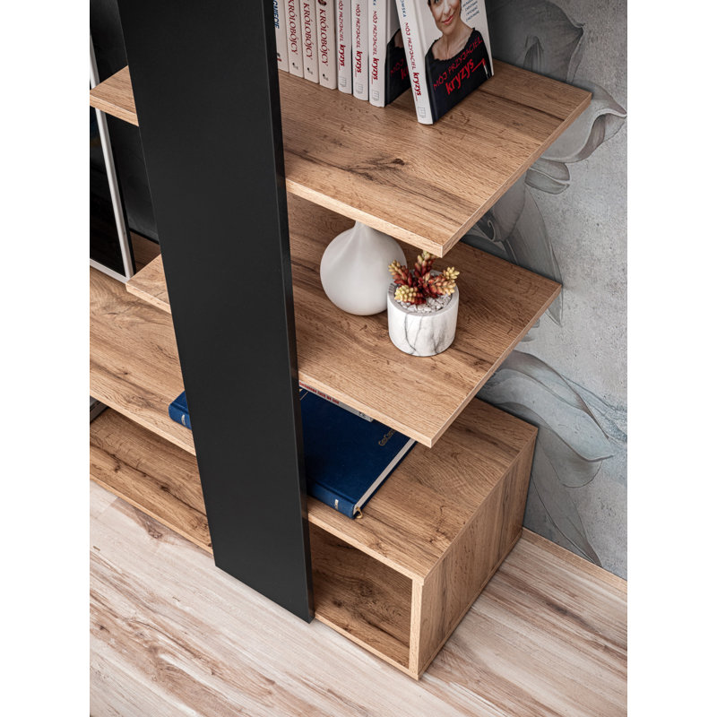 Kyllian Entertainment Unit for TVs up to 58", Black/Oak