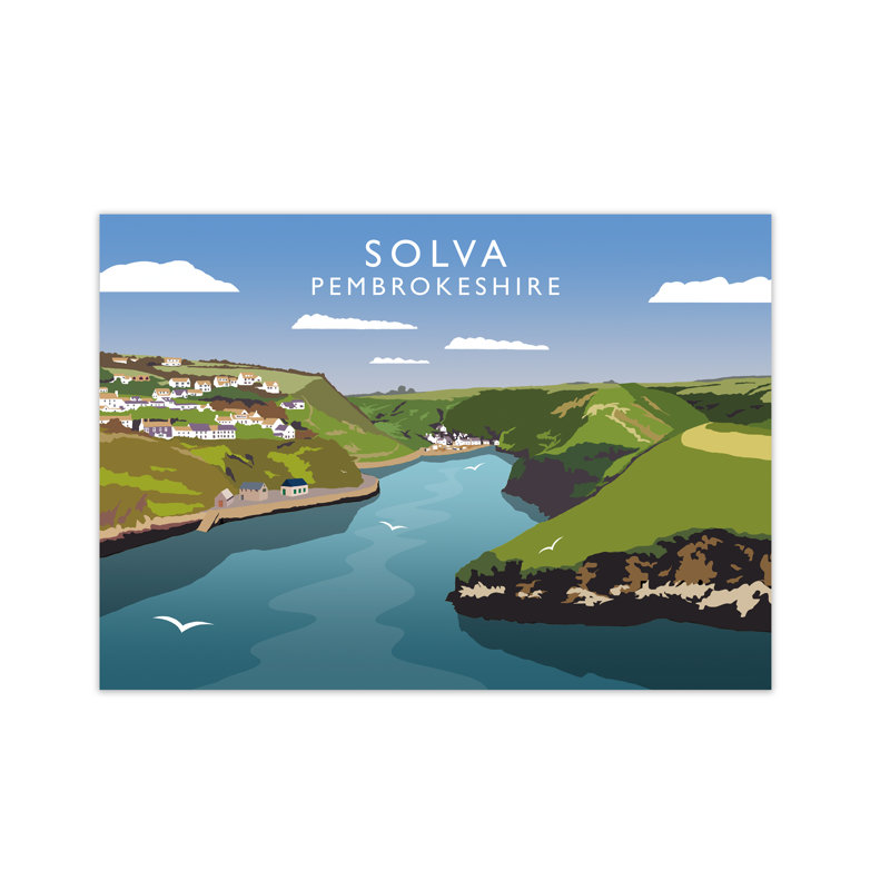 Solva Pembrokeshire by Richard O'Neill - Print, 59.4 cm H x 81.4 cm W x 3 cm D