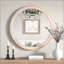 Miroir mural 30 po rond en bois massif de style campagnard, miroirs décoratifs rustiques Boho pour salle de bain, miroir mural Shabby Chic pour vestibule de salle de bain