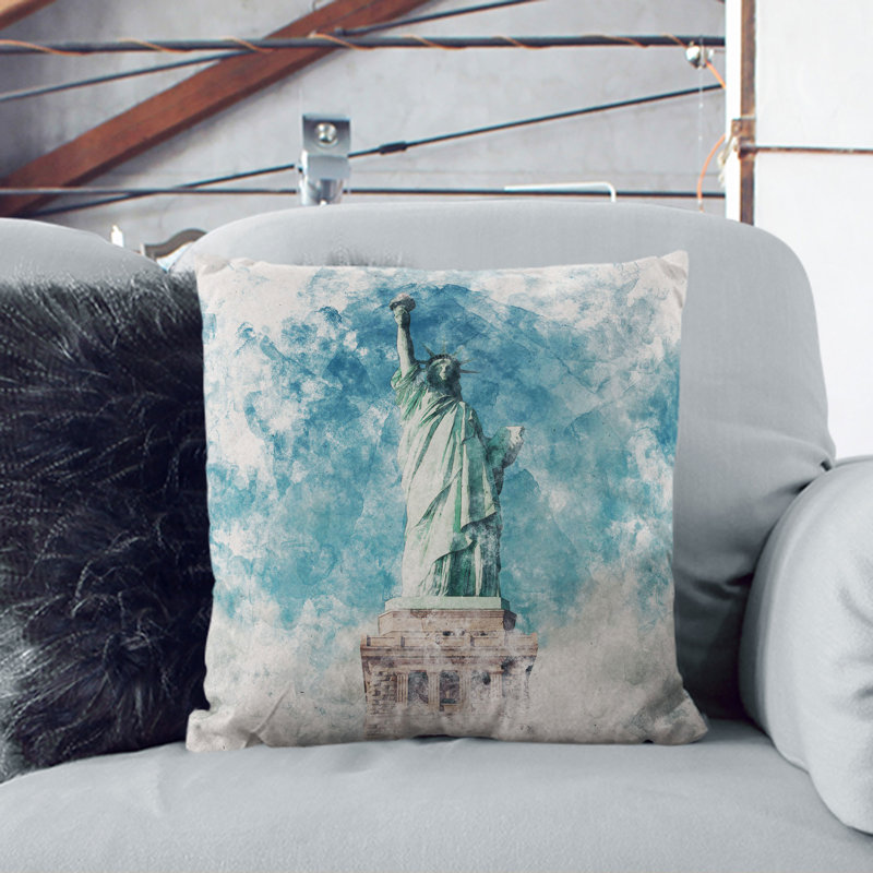 The Statue of Liberty Vol.1 Scatter Cushion, 55cm H x 55cm W x 20cm D, Black