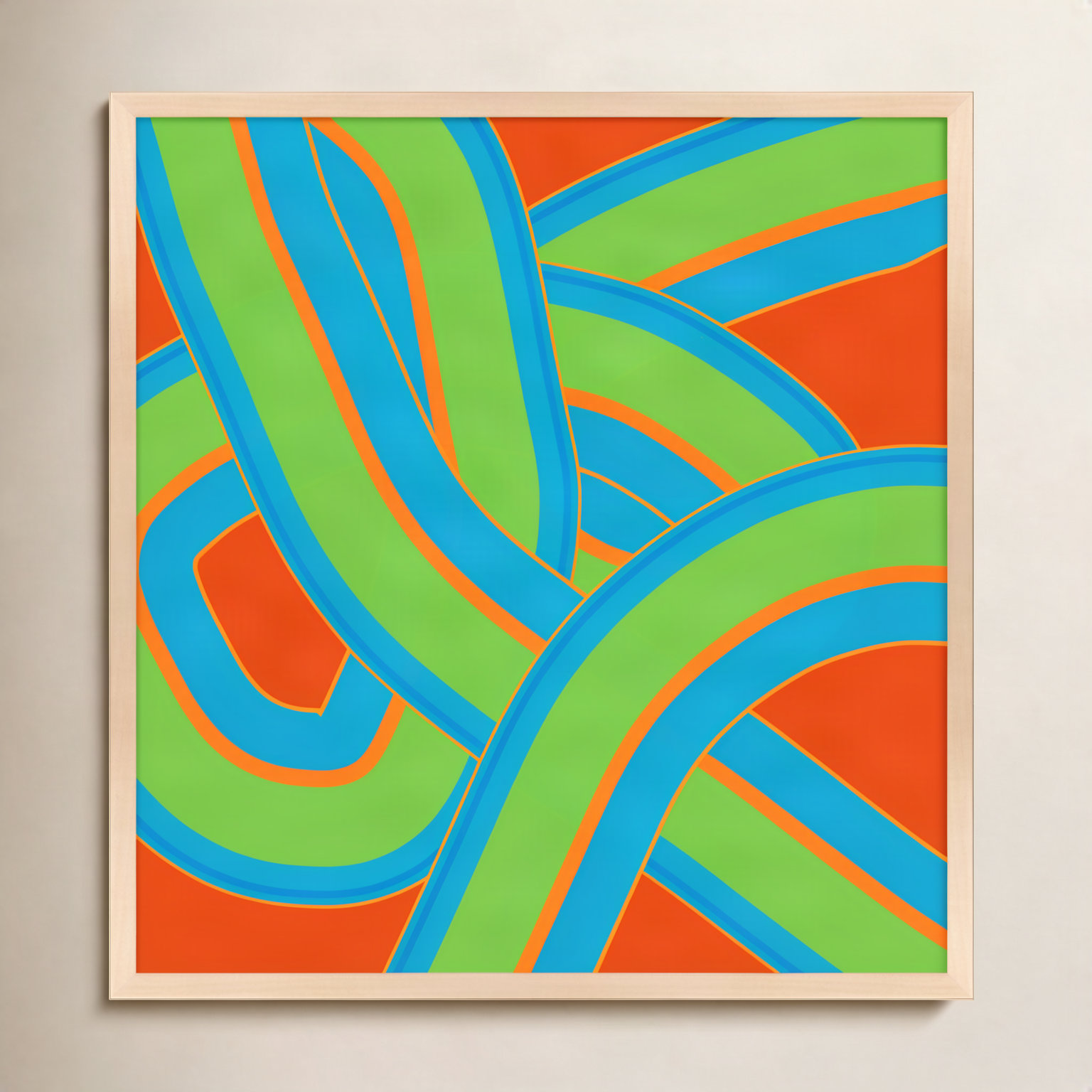 Twist Series I "Twisted Love" Print, 24" H x 24" W x 1.25" D, Brown