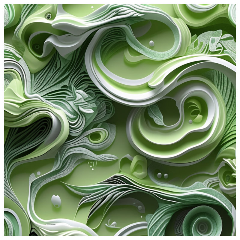 Couvertures complexes à tourbillons verts, 60in W x 80in H