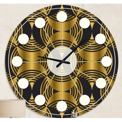 Motif moderne de style Art déco - Horloge murale moderne Mid-Century