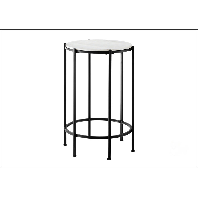 Contemporary Round Side Table, White