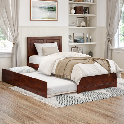 Jeinny Solid Wood Platform Bed with Matching Footboard & Trundle