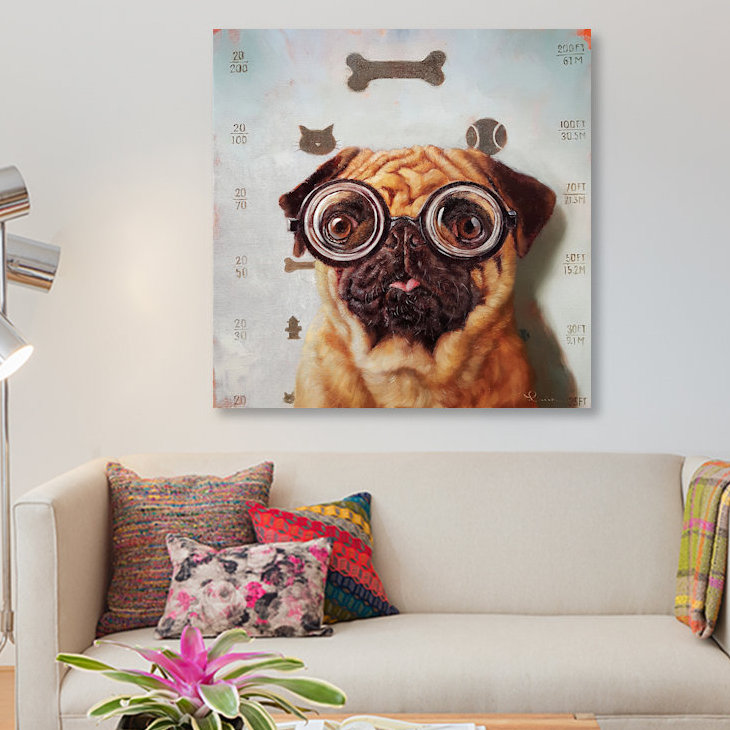 « exam eye exam », impression sur toile, H 12 po x l 12 po x P 0,75 po, Toile tendue, Pas de tapis