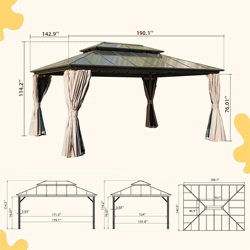 Outdoor Metal Patio Gazebo