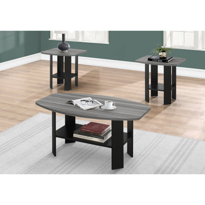 3 tables pour la maison - tables basses, tables de bout et d'appoint, plateau contemporain noir et gris stratifié