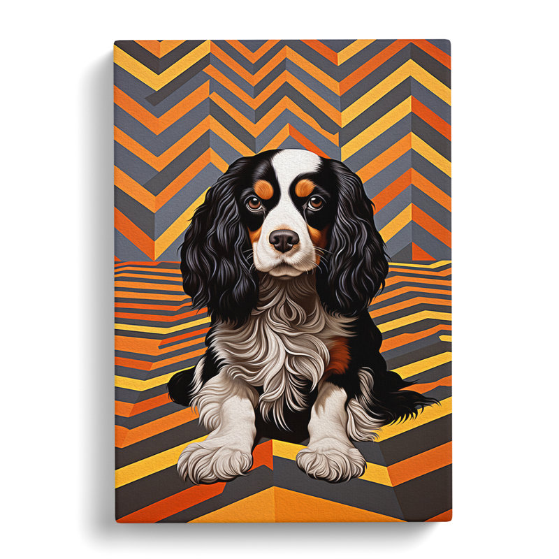 Cavalier King Charles Spaniel Op - Wrapped Canvas, 50cm H x 35cm W x 3cm D