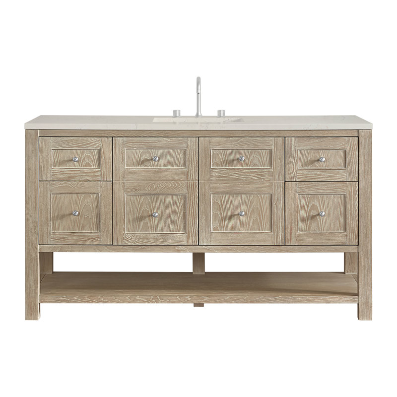 Breckenridge 60'' W Single Vanity, Whitewashed Oak, Siberian, Widespread