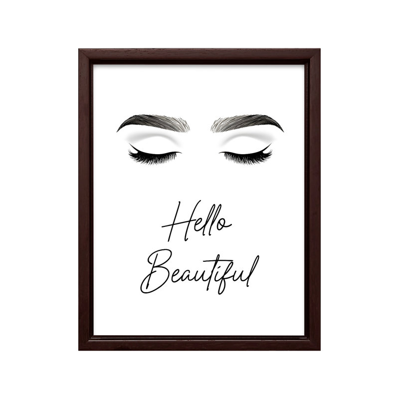 Hello Beautiful No1, Canvas, 16"H x 20"W, Brown Framed