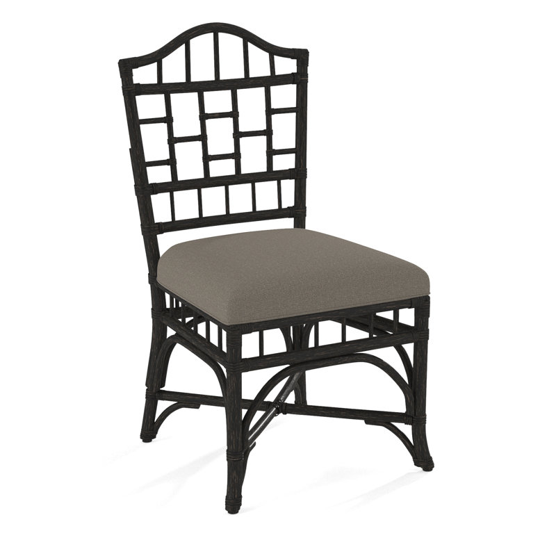 Chippendale Side Dining Chair, Gray Sugar Performance; 0863-84, Antique Black