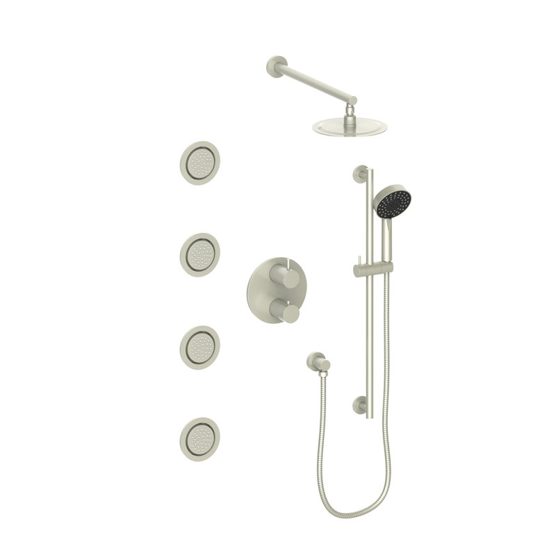 ZLINE Autograph Edition Emerald Bay Thermostatic Shower System with Body Jets, Brushed Nickel