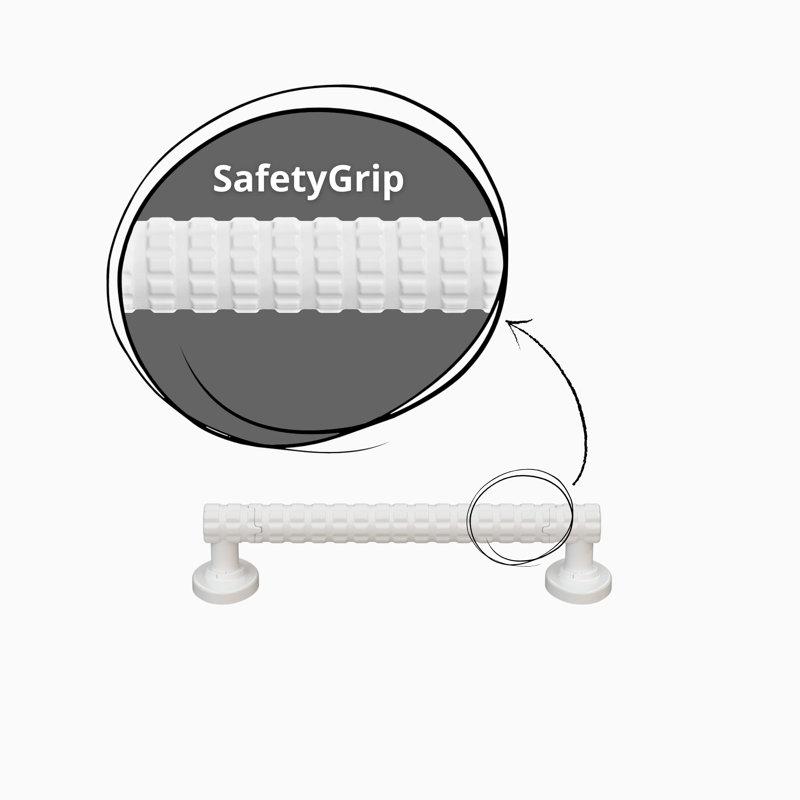 SafetyGrip 14in. Straight Grab Bar - White