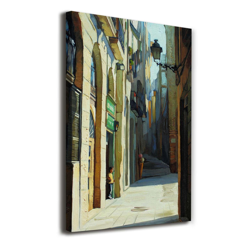 Streets Of Barcelona - Wrapped Canvas Print