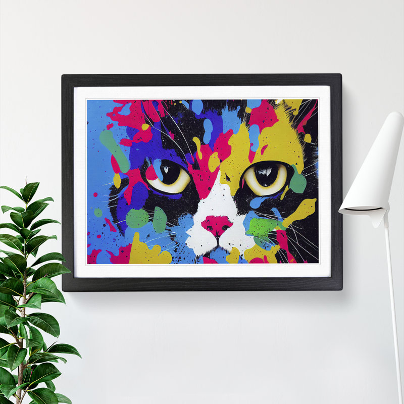 Cat Splash Vol.4 Abstract - Framed Print, Black Framed, 46cm H x 64cm W x 2cm D