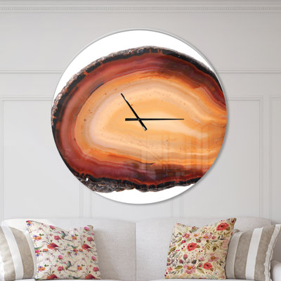 Brown agate isolated - Modern wall clock