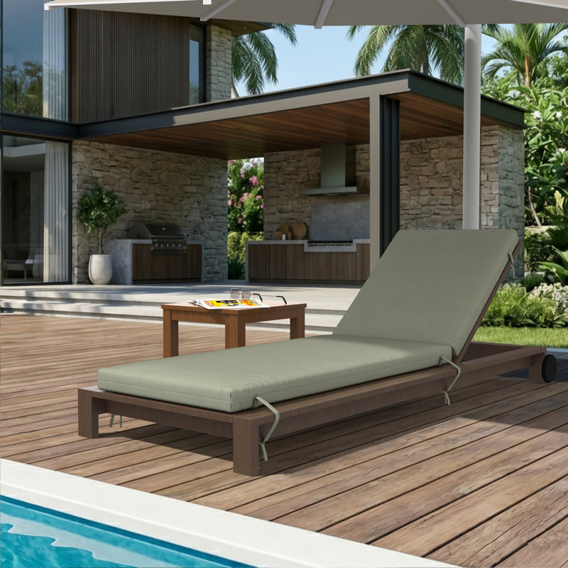Lani Sunbrella® Outdoor Chaise Lounge Cushion, 22.5" W x 74" D, Sunbrella Canvas Seasalt