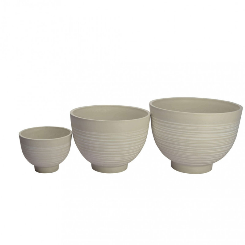 Keshana Floor Vase - Set of, 32cm H x 45cm W x 45cm D, White, 3 pieces