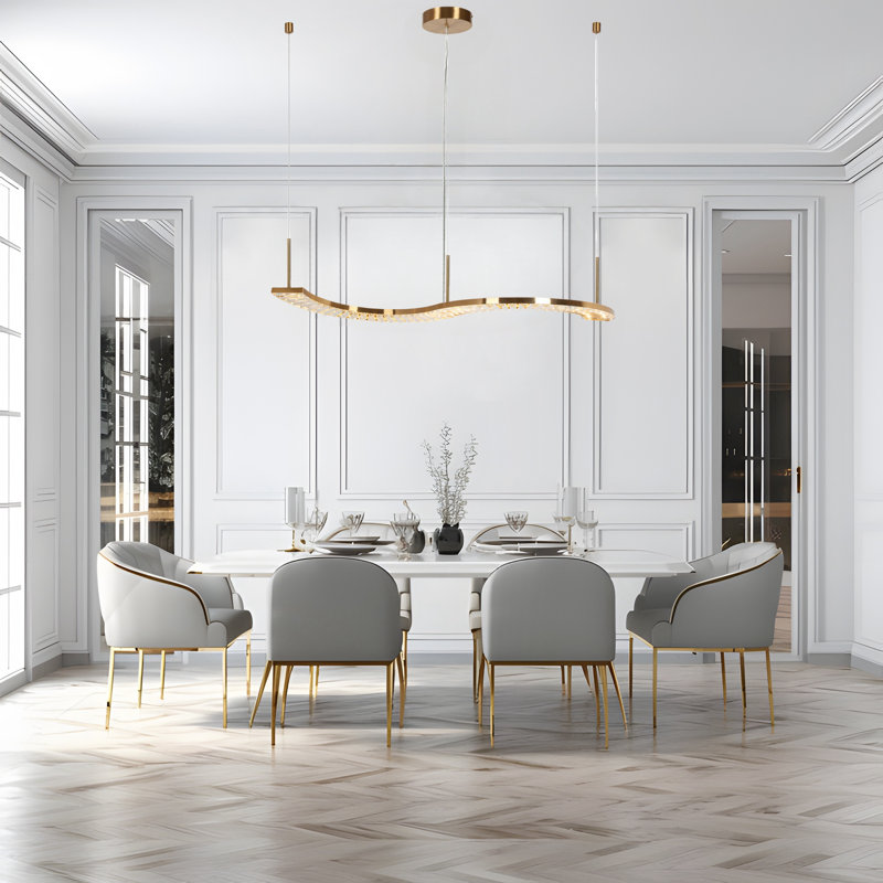 Luminaire suspendu linéaire moderne à 1 lumière avec îlot de cuisine l 42,6 po Josse Evangélina