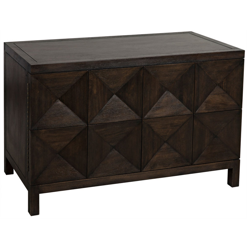 Aaran 52'' Ebony Walnut Concave Diamond Sideboard Cabinet