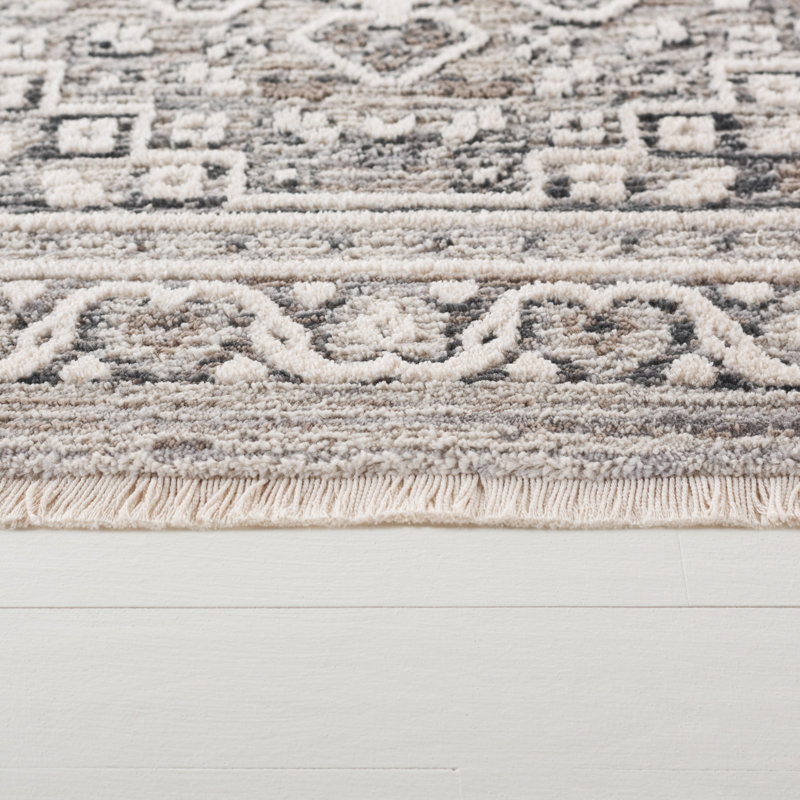 Oriental Area Rug in Grey / Dark Grey, Rectangle 8' x 10'