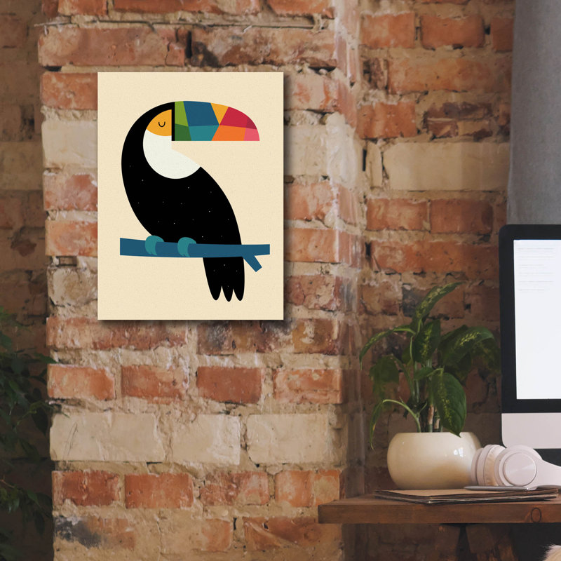 «Rainbow Toucan» par Andy Westface, H 16 po x l 12 po x P 0,75 po