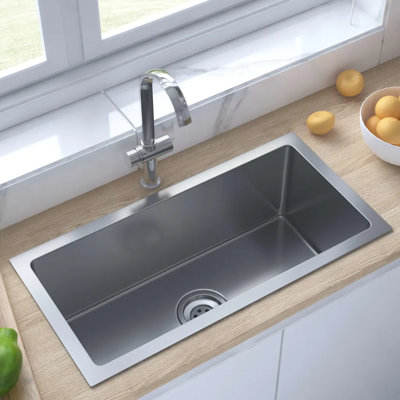 Belfry Kitchen Dorinda  300mm W Steel Flush Kitchen Sink