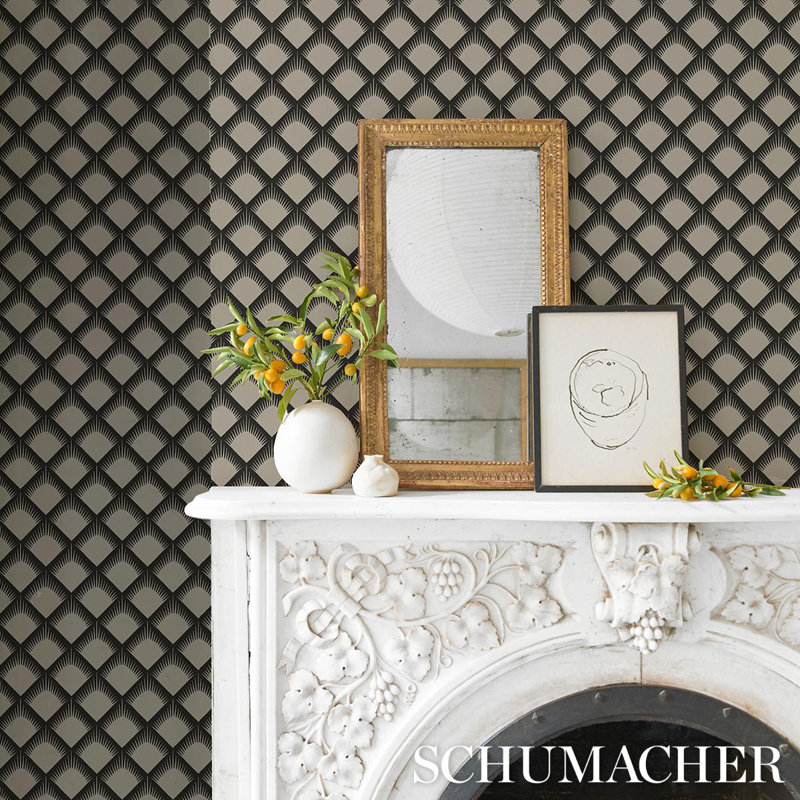 Schumacher x Neisha Crosland Maize Wallpaper, Black/White