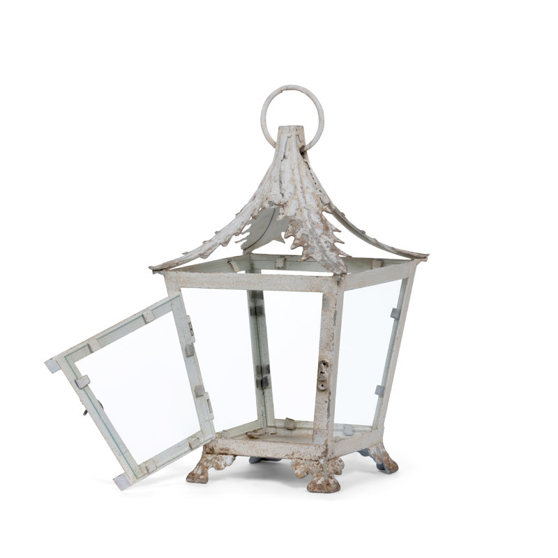 Lanterne de jardin en fer, H 13 po x l 7,5 po x P 7,5 po