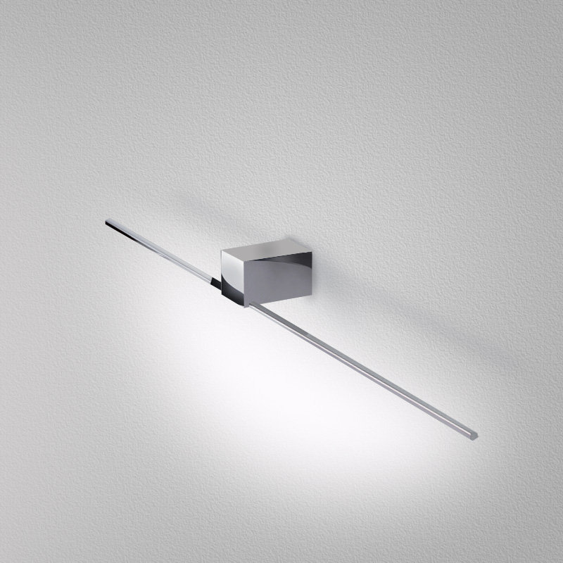 Orizzonte LED Dimmable Armed Sconce, Chrome, 2.38"H x 27.5625"W x 3.94"D