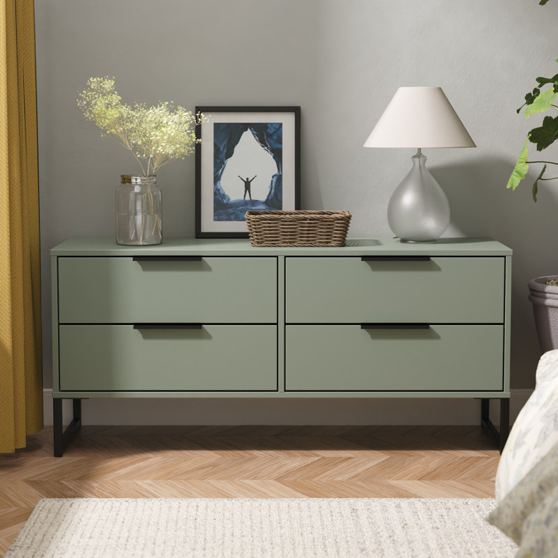 Bonnelle 115cm W 4 - Drawer Chest of Drawers, Reed Green