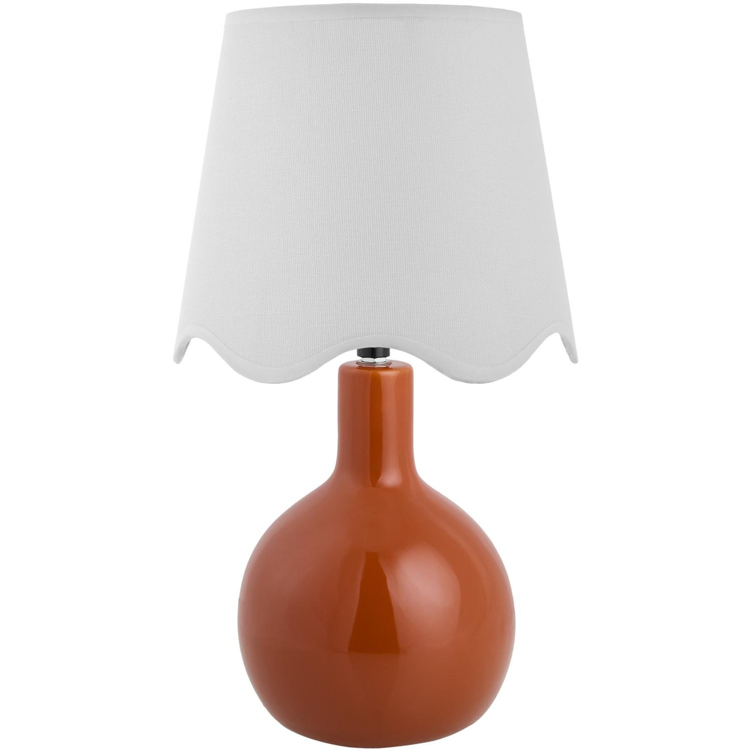 Maura Accent Table Lamp, White, Orange, 15"H x 9"W x 9"D
