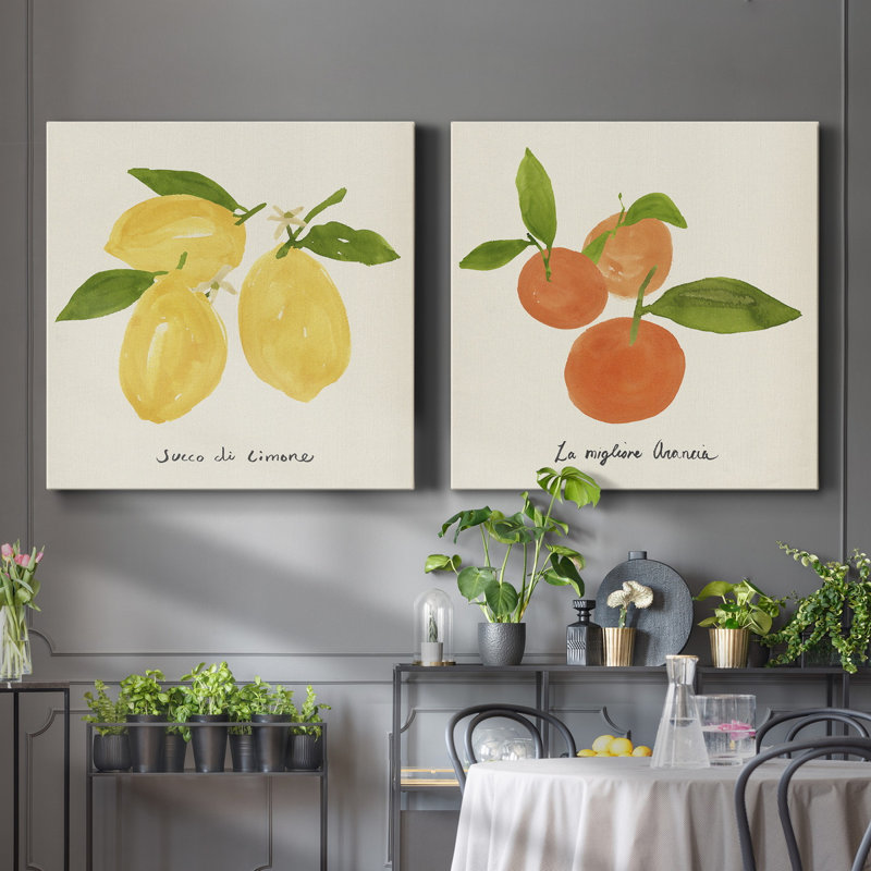Toile tendue Citrus Trattare I-Premium Gallery - prête à être accrochée, H 16 po x l 16 po x P 1 po